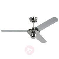 industrial ceiling fan in elegant chrome