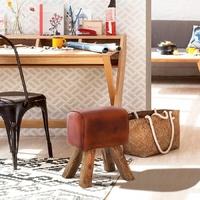 indian hub stool turn buck genuine leather stool