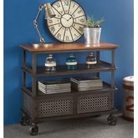 indian hub evoke iron and wooden jali console table