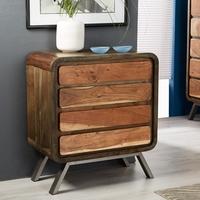 indian hub aspen iron and wooden greeno 4 chest of drawer