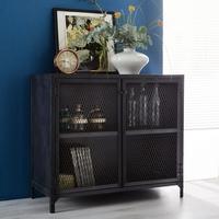 indian hub metalica dark 2 door small sideboard