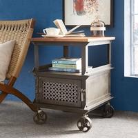 Indian Hub Evoke Iron and Wooden Jali Side Table