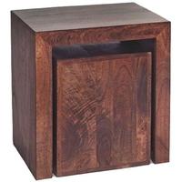 indian hub toko mango cubed nest of 2 tables