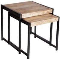 indian hub cosmo industrial style nest of 2 tables