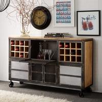 Indian Hub Evoke Iron and Wooden Jali Bar Cabinet