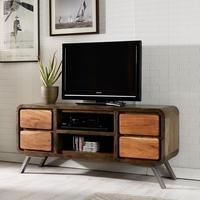 indian hub aspen iron and wooden greeno tv media unit