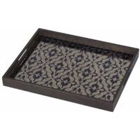 Indigo Ikat Small Rectangular Medium Aged Mirror Tray