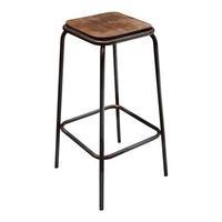 Industrial Wooden Bar Stool