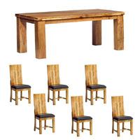Indian Hub Storm 200cm Dining Table with 6 Chairs