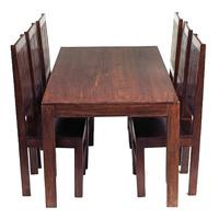 Indian Hub Toko Mango 180cm Dining Table with 6 Dining Chairs