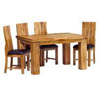 Indian Hub Storm 140cm Dining Table with 4 Chairs