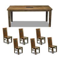 Indian Hub Slate 180cm Dining Set with 6 Chairs