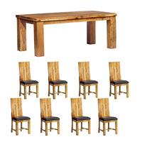 Indian Hub Storm 200cm Dining Table with 8 Dining Chairs