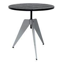 INDUSTRIAL ROUND METAL SIDE TABLE with Bamboo Fibre Top