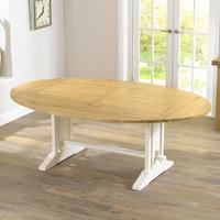Indiana Solid Oak and Cream All Side Extending Dining Table