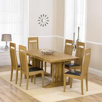 Indiana Oak 215cm Extending Dining Table with 6 Toulouse Chairs