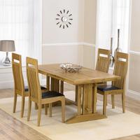 Indiana Oak 215cm Extending Dining Table with 4 Toulouse Chairs