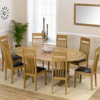Indiana Oak 215cm Extending Dining Table with 8 Toulouse Chairs