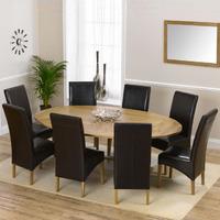 Indiana Oak 215cm Extending Dining Table with 8 Venice Chairs