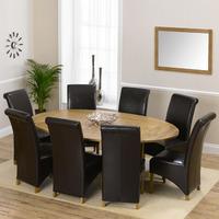 Indiana Oak 215cm Extending Dining Table with 8 Valencia Chairs