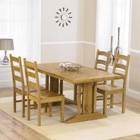 Indiana 215cm Dining Table with 4 Toronto Chairs in Timber