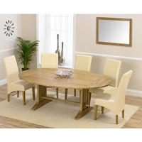 Indiana Oak 215cm Extending Dining Table with 6 Venice Chairs