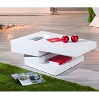 independent rotating white gloss coffee table