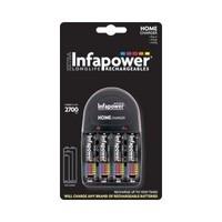 Infapower Home Battery Charger with 4 x AA 2500mAh Rechargeable Batteries