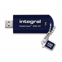 Integral Crypto Dual Plus Flash 197 128GB USB 2.0 with 256-Bit AES Hardware Encryption
