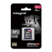 Integral 64GB SDXC Class 10 Ultima Pro Memory Card - 45MB/s with USB Reader. INSDX64G10-45RU1