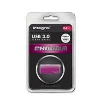 Integral 64GB CHROMA USB 3.0 Capless Flash Drive in Pink. INFD64GBCHR3.0PK