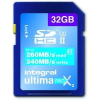 Integral UltimaPro X2 32 GB SDHC Ultra-High-Speed Class 10 Memory Card, up to 260 MB/s Read, 240 MB/s Write, U3 Rating
