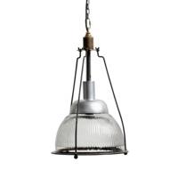 Industrial Fluted Glass Pendant Light