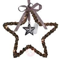 In brown - decorative star Willow Star w. LEDs