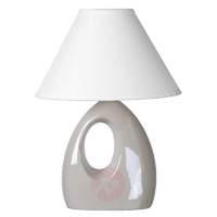 Individual Hoal table lamp, pearl white