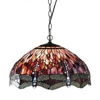 interiors 1900 64084 dragonfly red tiffany large 3 light ceiling penda ...