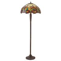 Interiors 1900 70941 Dragonfly Tiffany 2 Light Floor Lamp In Bronze With Shade