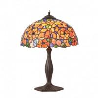 Interiors 1900 64209 Josette Tiffany Medium 1 Light Table Lamp With Shade: Height - 500mm