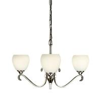Interiors 1900 63445 Columbia 3 Light Ceiling Pendant With Opal Glass Shades In Nickel