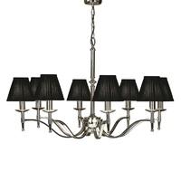 interiors 1900 63642 stanford 8 light ceiling light in nickel with bla ...