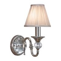 Interiors 1900 63596 Polina Nickel 1 Light Wall Light With Beige Shade In Polished Nickel