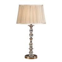 Interiors 1900 63590 Polina Nickel Medium Table Lamp With Beige Shade In Polished Nickel - H: 550mm