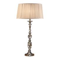 Interiors 1900 63591 Polina Nickel Large Table Lamp With Beige Shade In Polished Nickel - H: 670mm
