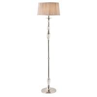 Interiors 1900 70818 Polina Nickel 1 Light Floor Lamp With Beige Shade In Polished Nickel