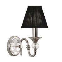 Interiors 1900 63597 Polina Nickel 1 Light Wall Light With Black Shades In Polished Nickel