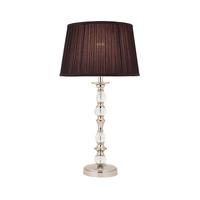 Interiors 1900 70812 Polina Nickel Medium Table Lamp With Black Shade In Polished Nickel - H: 550mm