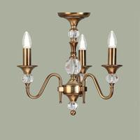 Interiors 1900 LX124P3B Polina Antiique Brass 3 Light Ceiling Pendant Light In Brass - Fitting Only