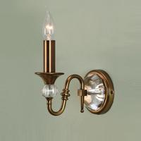 Interiors 1900 LX124W1B Polina Antique Brass 1 Light Wall Light In Brass - Fitting Only