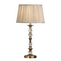 Interiors 1900 63594 Polina Antique Brass Medium Table Lamp With Beige Shade In Brass - H: 550mm