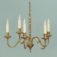 Interiors 1900 ABY133P5 Fitzroy 5 Light Ceiling Pendant Light In Mellow Brass - Fitting Only